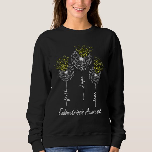 Sweatshirt Faith Hope Love Endometriosis Awareness (Devant)