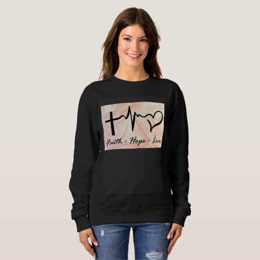 Sweatshirt Faith Hope Love Expression Affection Christian Rel (Devant entier)