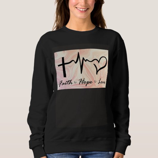 Sweatshirt Faith Hope Love Expression Affection Christian Rel (Devant)