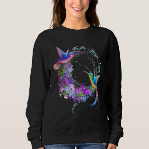 Sweatshirt Faith Hope Love Hummingbird Photo Bi