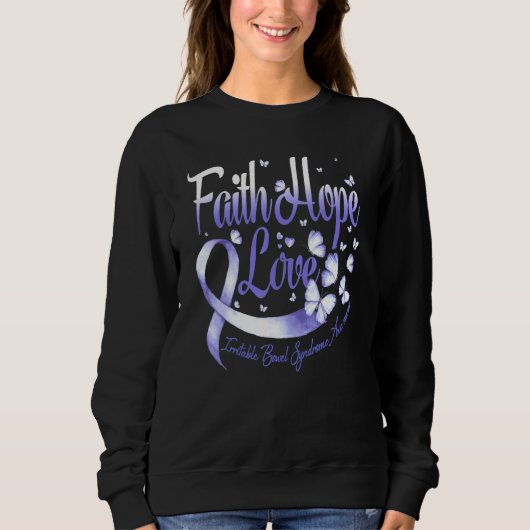 Sweatshirt Faith Hope Love Irritable Bowel Syndrome Sensibili (Devant)