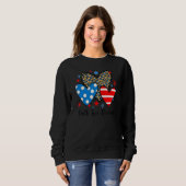 Sweatshirt Faith Love Freedom Leopard Hearts Patriotique 4e D (Devant entier)