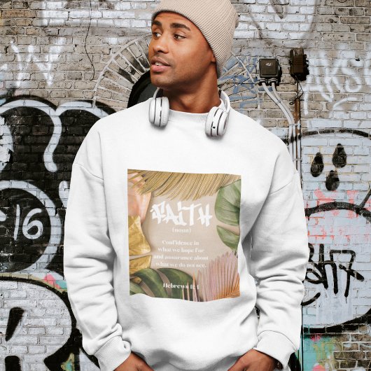 Sweatshirt Faith (nom) Graffiti Bible chrétienne verset hébre