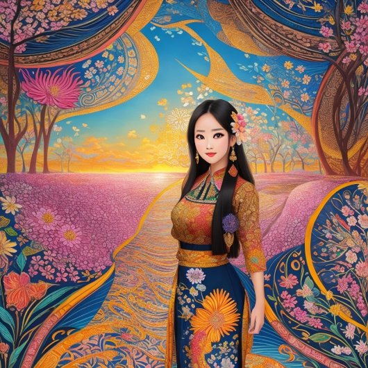 Sweatshirt Faits cool sur Retro Bali Batik Design -