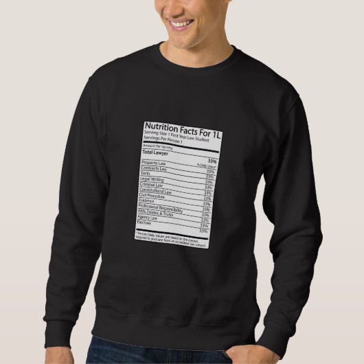 Sweatshirt Faits de nutrition pour 1L (Devant)