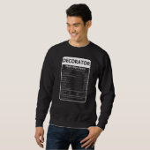 Sweatshirt Faits nutritionnels de décorateur Graphique sarcas (Devant entier)