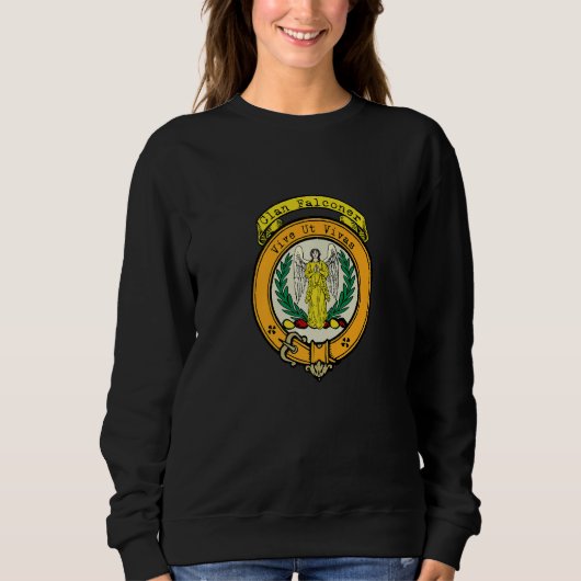 Sweatshirt Falconer Clan Scottish Crest and Tartan   (Devant)