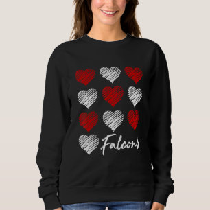 Sweatshirt Falcons Pride Teams School Spirit Sports Red Heart