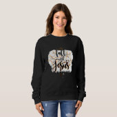 Sweatshirt Fall For Jesus He Never Leaves Christian Faith Jes (Devant entier)