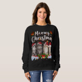 Sweatshirt Famille Cat Meowy Correspondant Pajamas de Noël Pè (Devant entier)