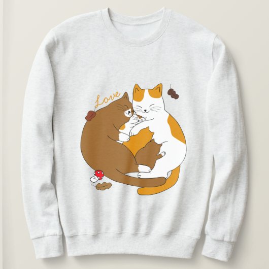 Sweatshirt Famille de chats mignons (Design devant)