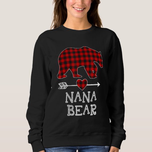 Sweatshirt Famille de pyjama correspondant à l'ours Nana roug (Devant)