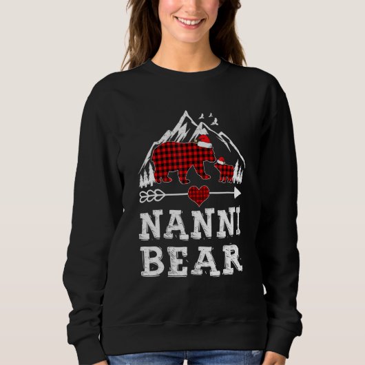 Sweatshirt Famille de pyjama de jumelage de l'ours Nanni carr (Devant)