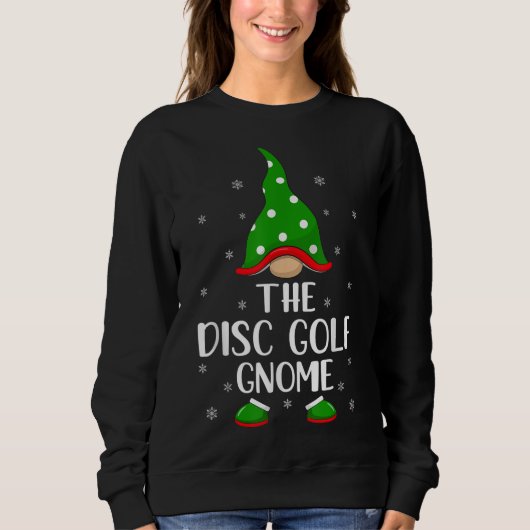 Sweatshirt Famille Drôle Matching The Disk Golf Gnome Christm (Devant)