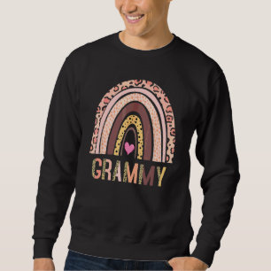 Sweatshirt Famille Grammy Arc-en-ciel Léopard Graphic Mère mi
