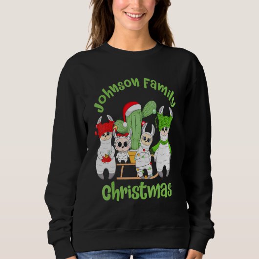 Sweatshirt Famille Llama Hommes Femmes et enfants Johnson Fam (Devant)