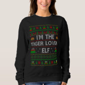 Sweatshirt Famille Matching Ugly Je suis Le Tiger Elf Noël (Devant)