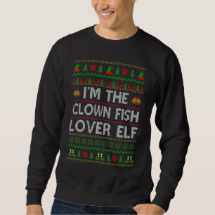 Sweatshirt Famille Matching Ugly Je suis The Clown Fish Elf C