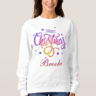 Sweatshirt Famille Monogramme De Noël Cute Personnalisée Avec