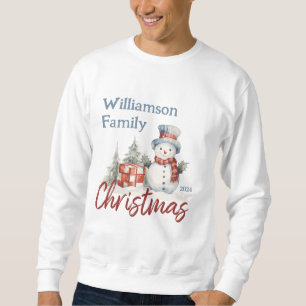 Sweatshirt Famille Noël Snowman Nom monogramme