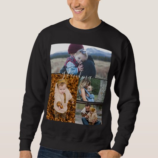 Sweatshirt Famille Simple Collage Moderne Amour Grand-mère Ma (Devant)