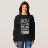 Sweatshirt family faith friends flag firearms (Devant entier)