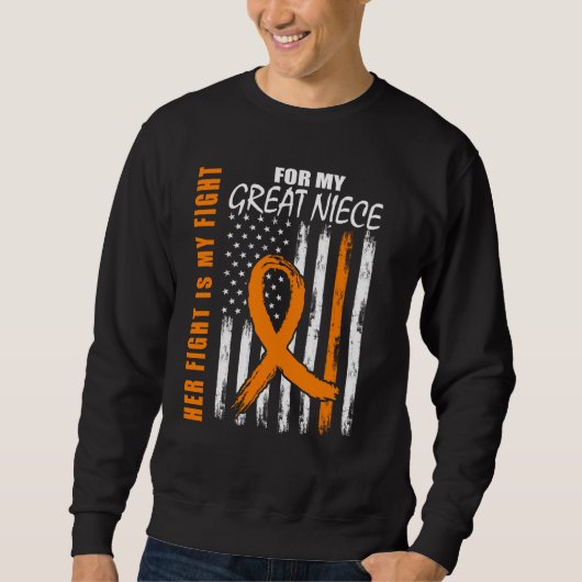 Sweatshirt Family Fight Great Niece Leukemia Awareness USA Fl (Devant)