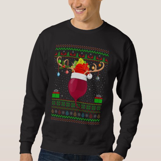 Sweatshirt Family Matching Xmas Lighting Père Noël Ugly Beet (Devant)
