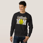 Sweatshirt Fans de softball Leopard Femmes Softball Maman Mèr (Devant entier)