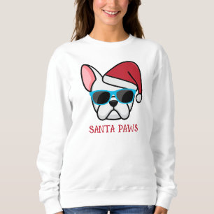 Sweatshirt Fantaisie blanche Père Noël Paws Noël
