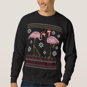 Sweatshirt Fantaisie Flamant rose Lumières Noël Animaux Oisea