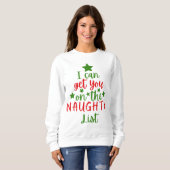Sweatshirt Fantaisie liste de Noël arbre (Devant entier)