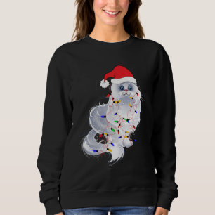 Sweatshirt Fantaisie Noël Perse Chat Lumières Noël Père Noël