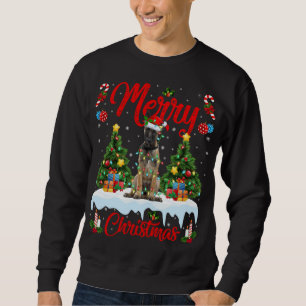 Sweatshirt Fantastique lumière Noël Chapeau Chien belge Malin