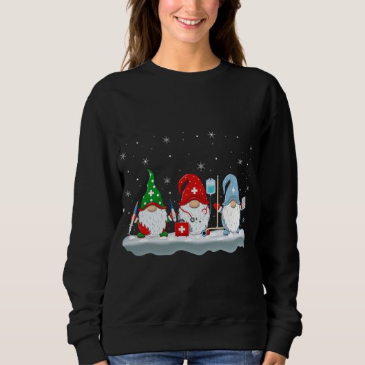 Sweatshirt Fantastique Noël Éclairage Père Noël Infirmière Gn (Devant)