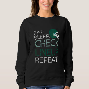 Sweatshirt Fantasy Football Manger Dormir Vérifier Compositi