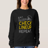Sweatshirt Fantasy Football T-Shirt, Eat Sleep Check Lineup R (Devant)