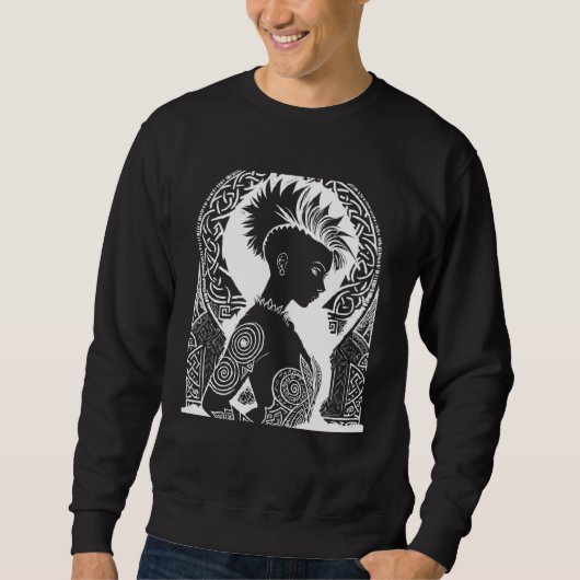 Sweatshirt Fantasy Post Punk Celtic Tribal Batcave Girl Gothi (Devant)