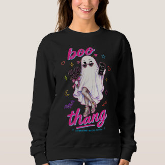 Sweatshirt Fantôme Boo Thang avec des roses à filets et des l