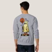 Sweatshirt Fantôme d'Halloween avec ballon Citrouille (Dos entier)