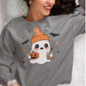 Sweatshirt Fantôme d'Halloween avec café glacé