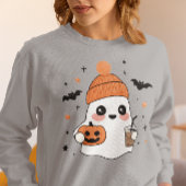 Sweatshirt Fantôme d'Halloween avec café glacé