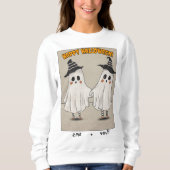 Sweatshirt Fantôme d'Halloween rétro pour les couples (Devant)