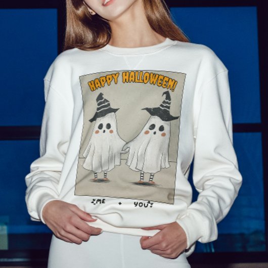 Sweatshirt Fantôme d'Halloween rétro pour les couples