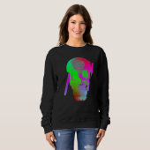Sweatshirt Fantôme Numérique Crâne Glitch (Devant entier)