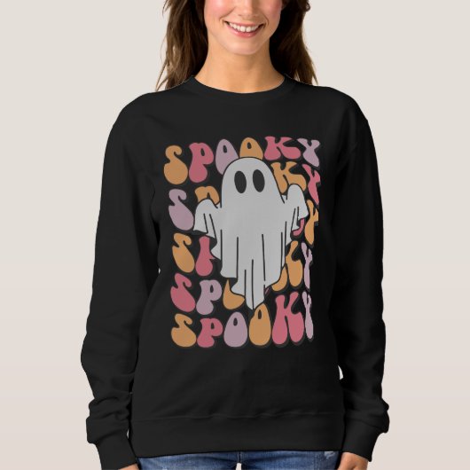 Sweatshirt Fantôme rétro éffrayant (Devant)