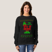 Sweatshirt Farmer Elf Famille Correspondant Douce moche Noël (Devant entier)