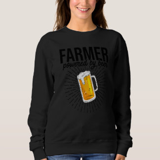 Sweatshirt Farmer Powered By Beer Farming Agriculture Tractor