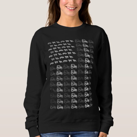 Sweatshirt Farming Farmer Tractor July 4th American Flag (Devant)