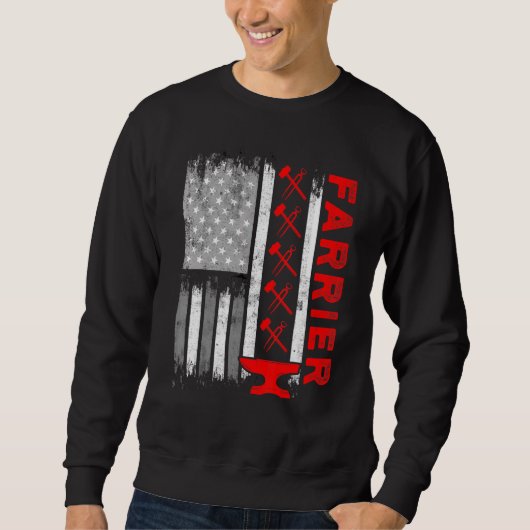 Sweatshirt Farrier Horseshoe Hoof Trimming Equine Shoeing 16 (Devant)